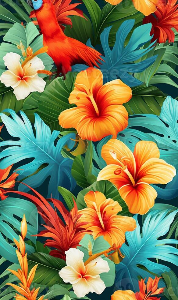 Tropical seamless pattern photo