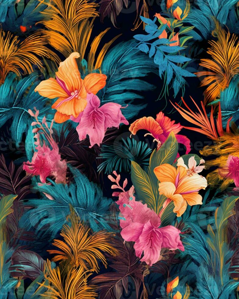 Tropical seamless pattern photo