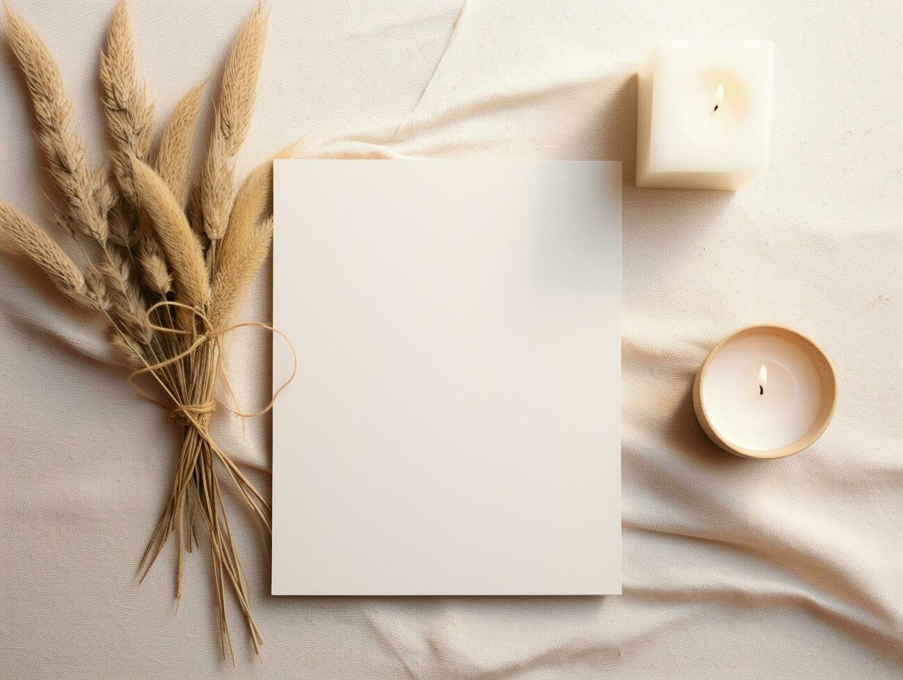 Flat lay mockup of elegant invitation cards blank photo