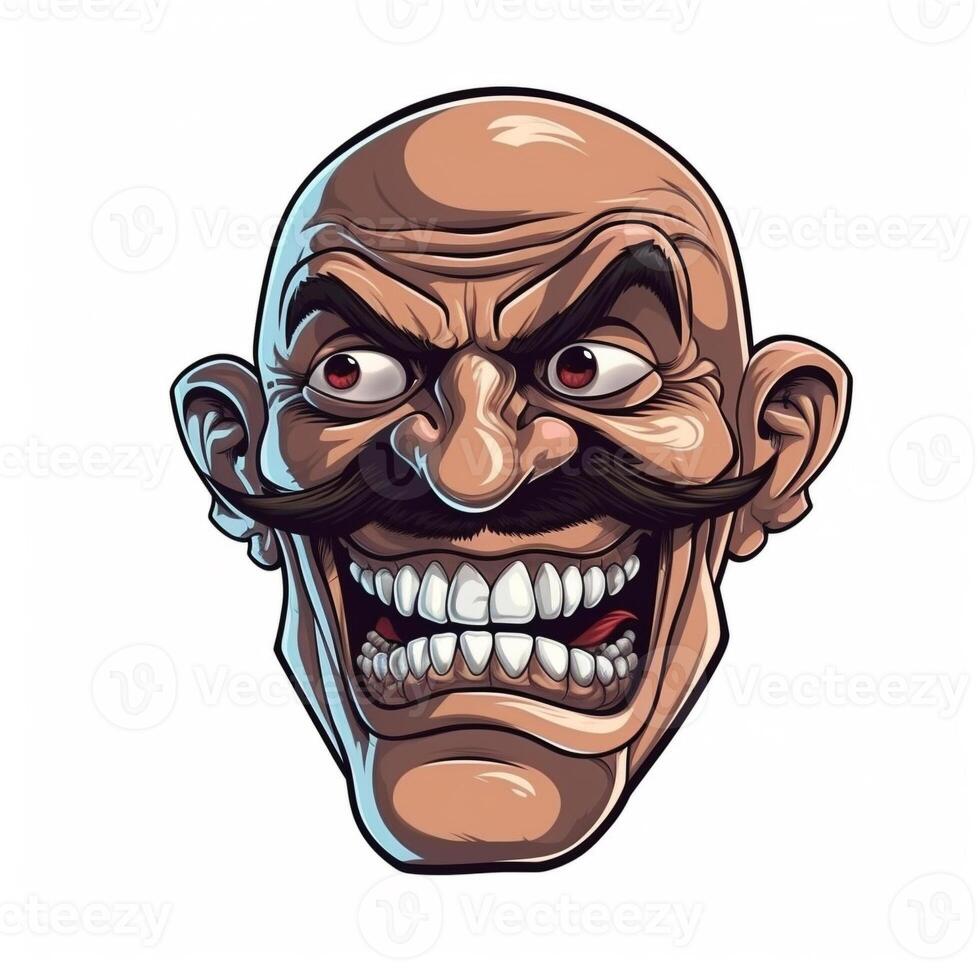 vector bald man with mustache photo