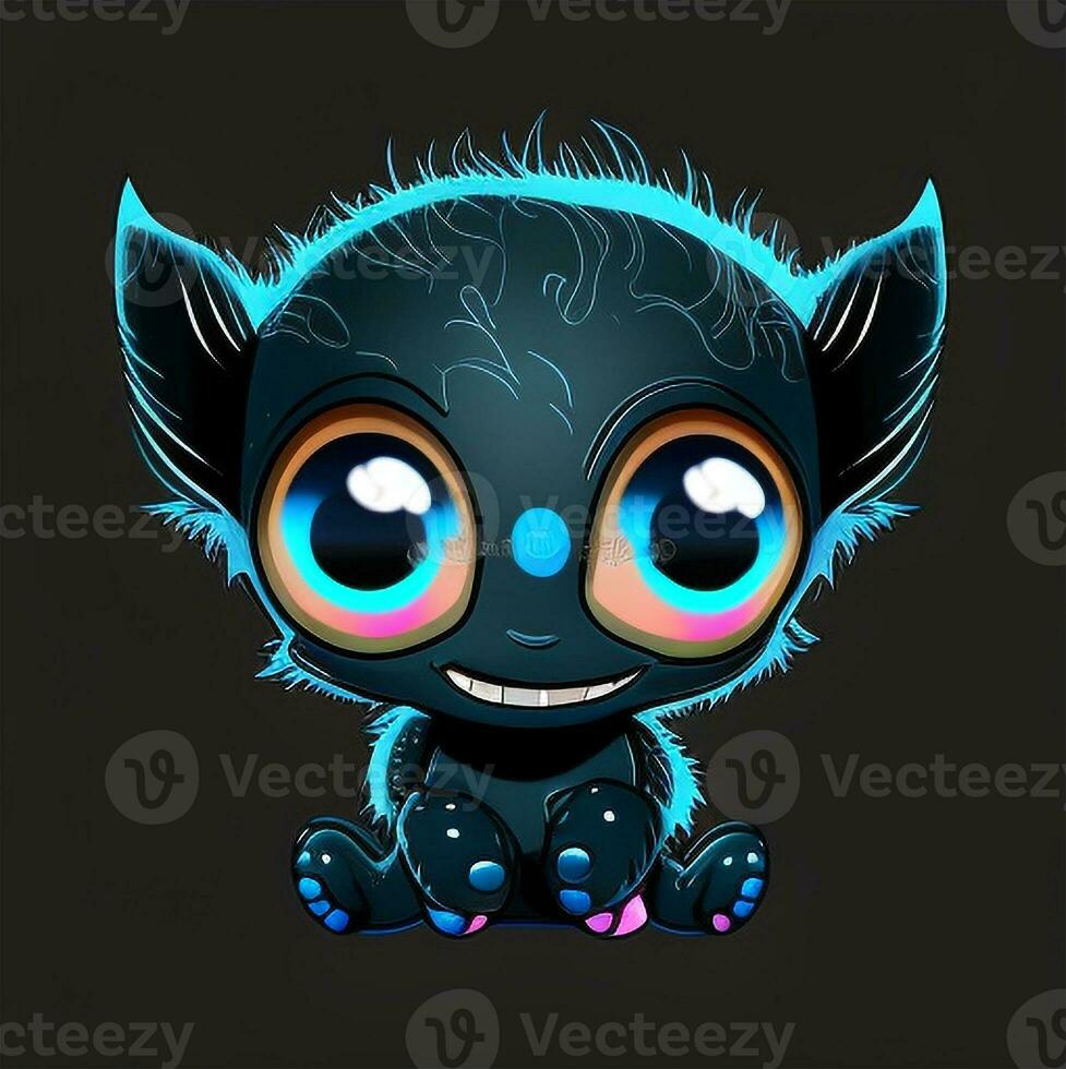 A baby fur alien with blue eye photo
