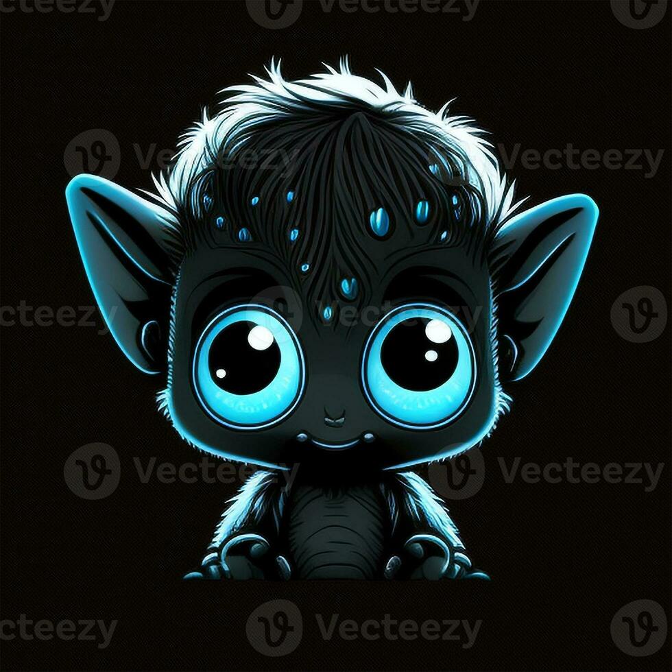 A baby fur alien with blue eye photo