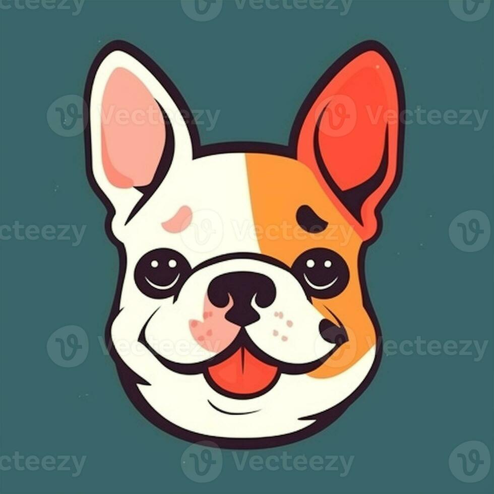 buldog mascota sonriente vector foto