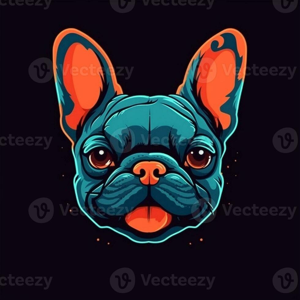 bulldog mascot smiling vector photo