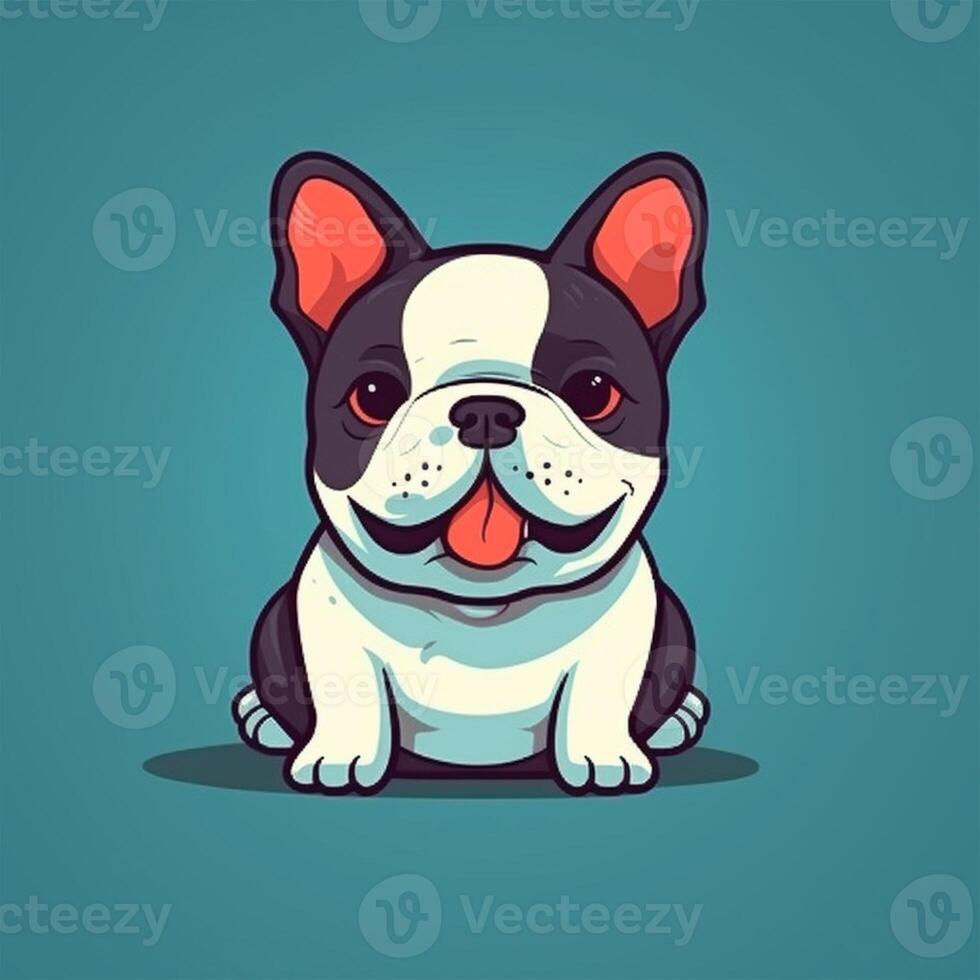 bulldog mascot smiling vector photo