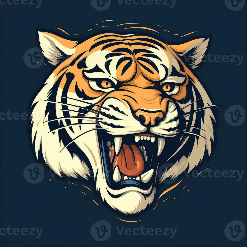 sonriente Tigre cabeza ilustración foto