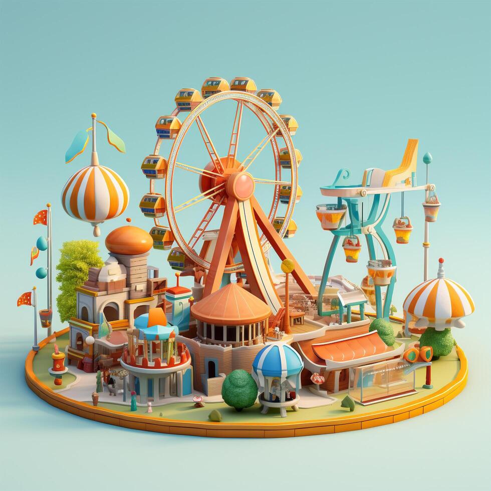 3d illustration kids Playground photo