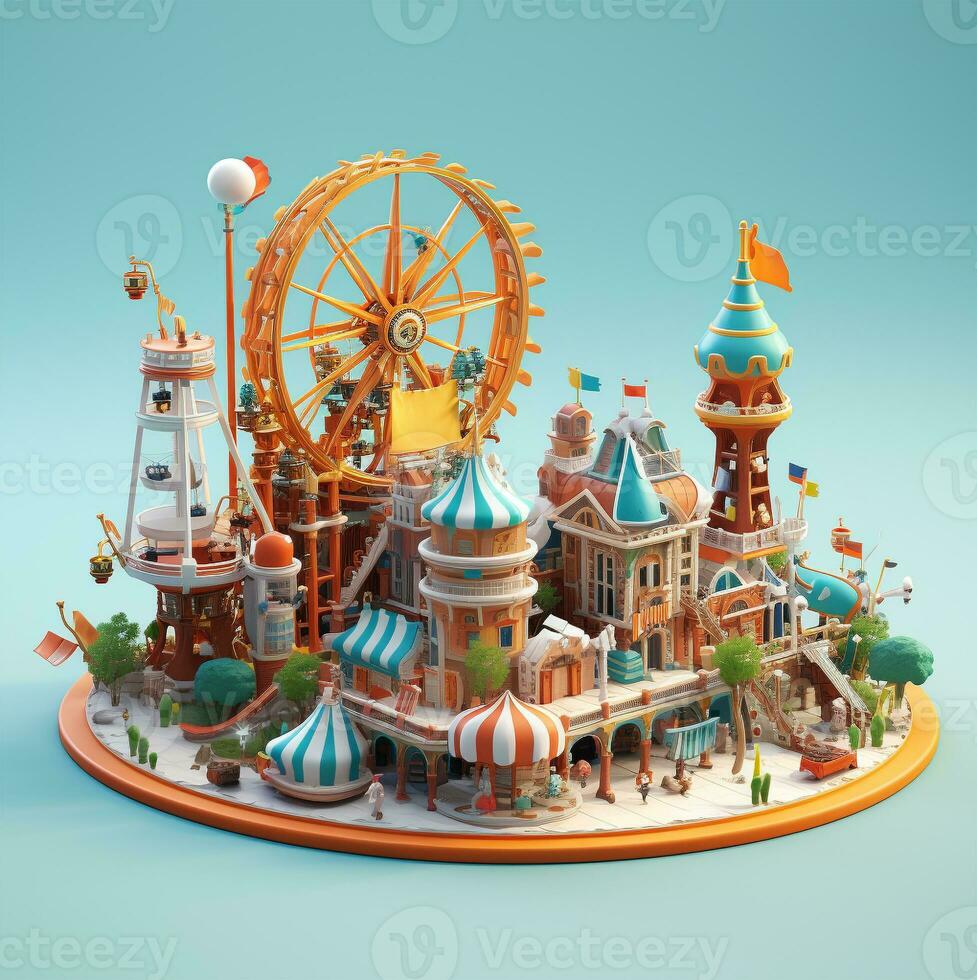 3d illustration kids Playground photo