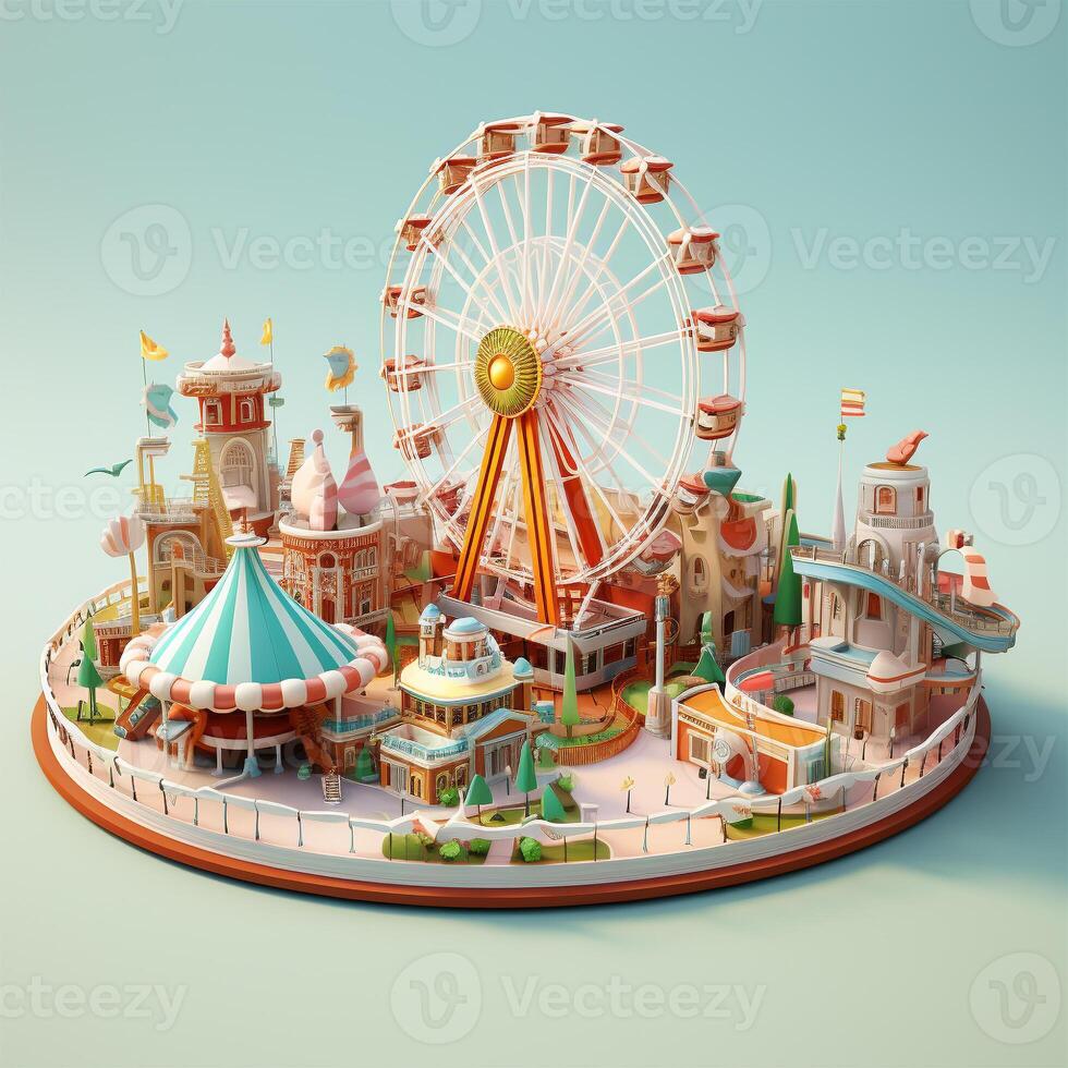 3d illustration kids Playground photo