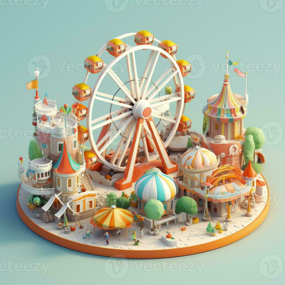 3d illustration kids Playground photo