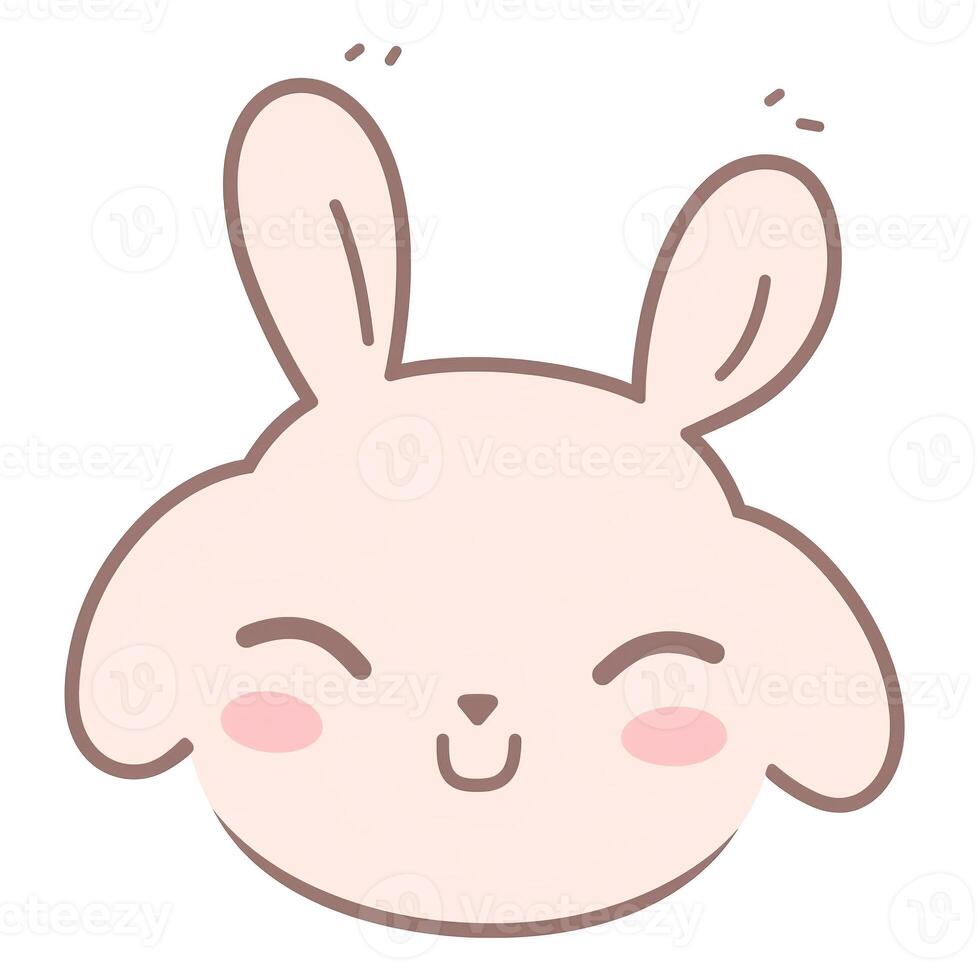 smiling bunny head illustration photo