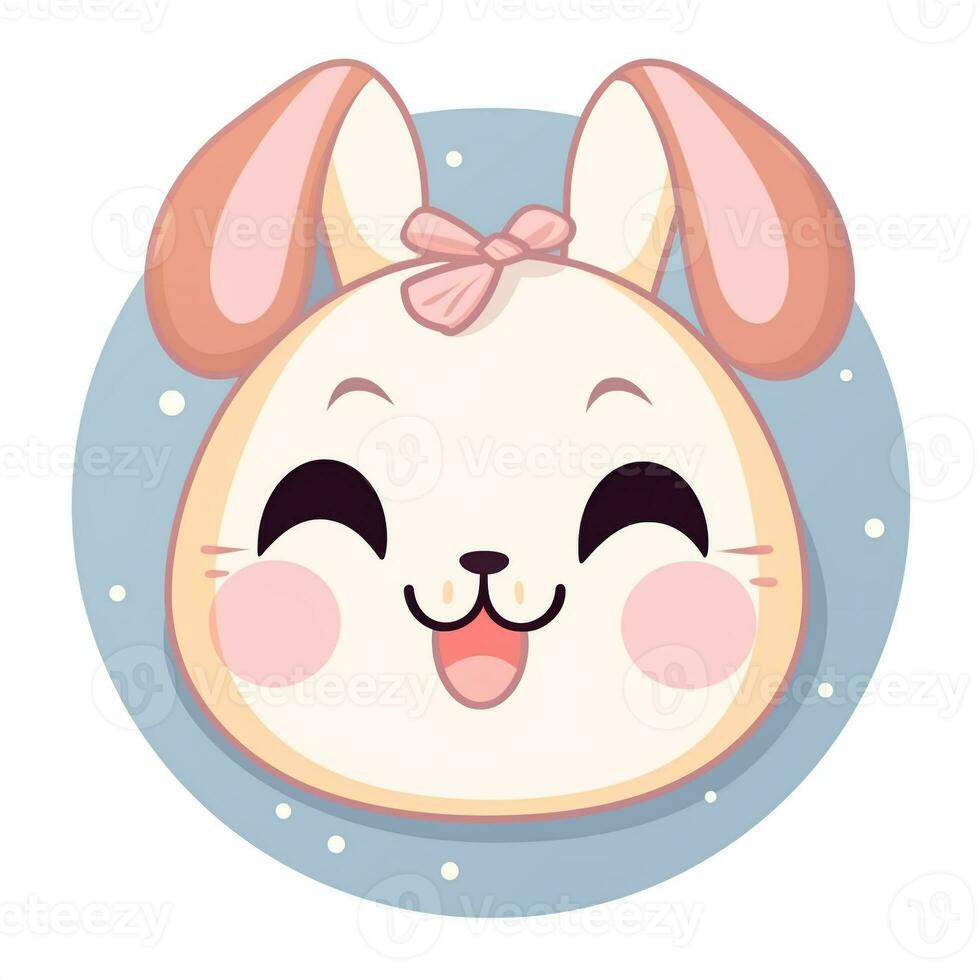 smiling bunny head illustration photo