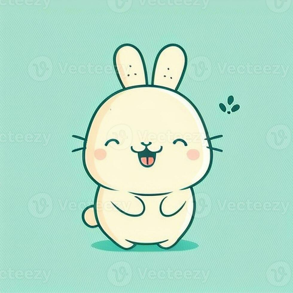 smiling bunny head illustration photo