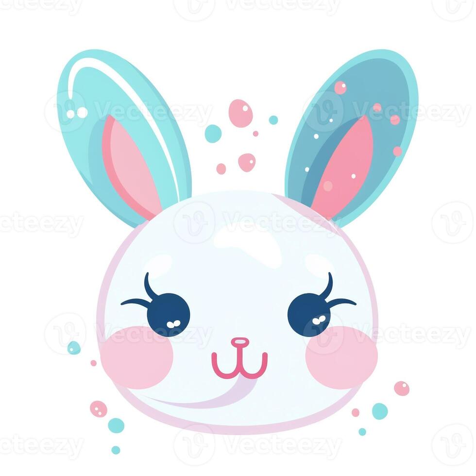 smiling bunny head illustration photo