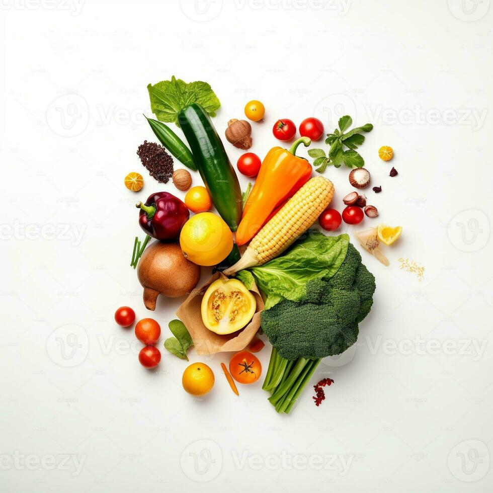 Healthy food with copy space photo