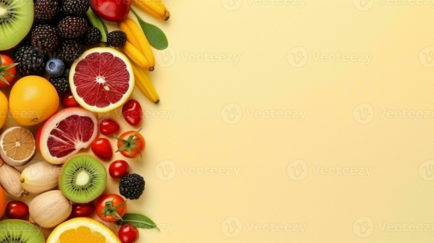 Healthy food with copy space photo