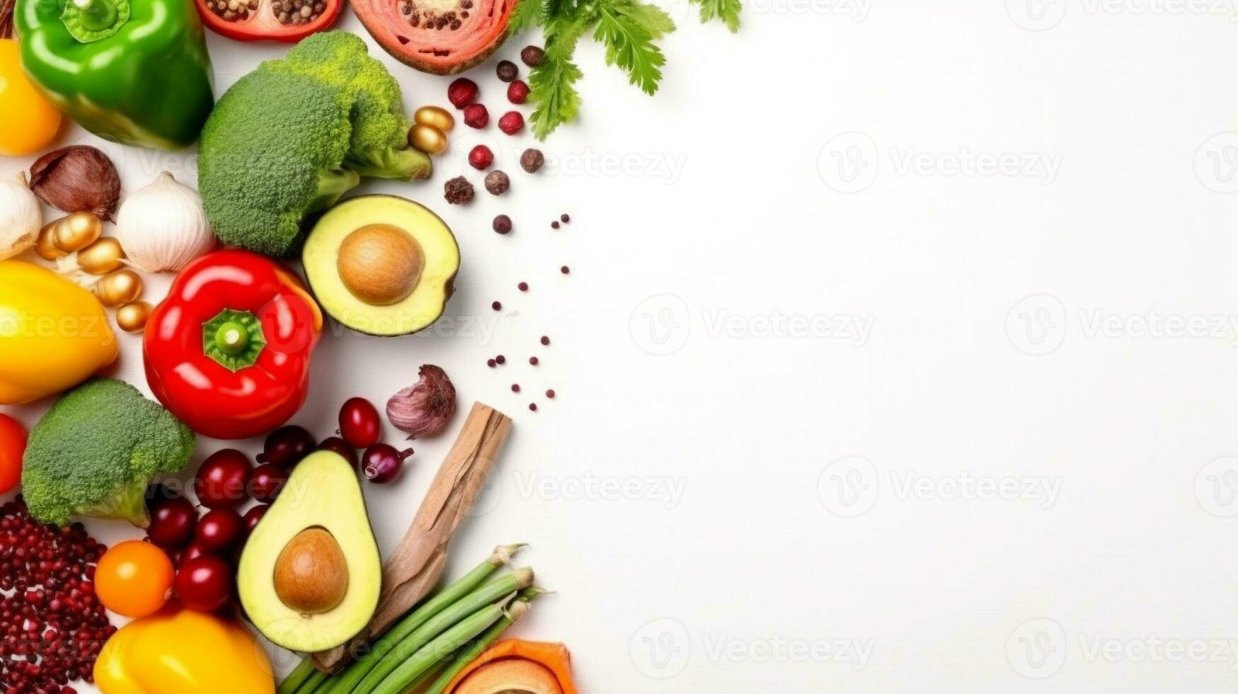 Healthy food with copy space photo