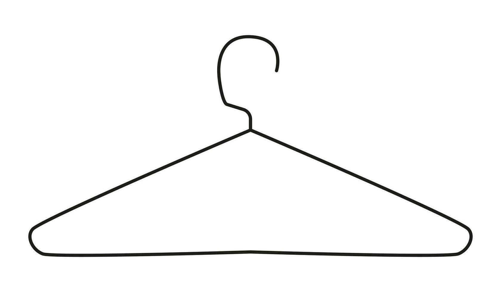 Clothes hanger. Cloakroom simple pictogram. Line icon vector isolated on white background. Wardrobe symbol. Clothes rack sign. Eps.