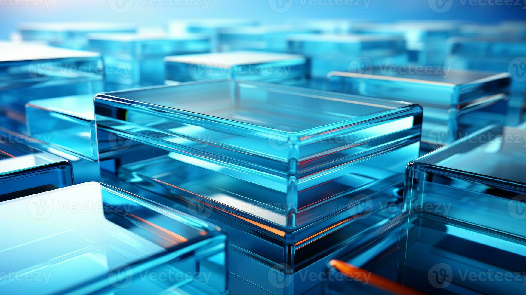 transparent square shape object generative AI photo