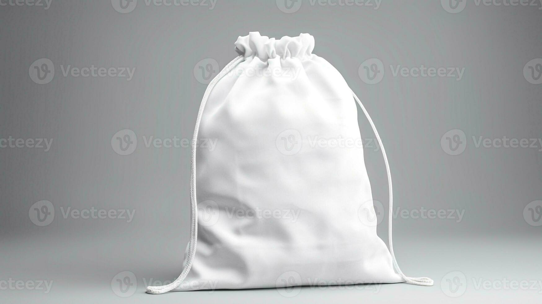 plain White Cotton Bag isolated on white background generative AI photo