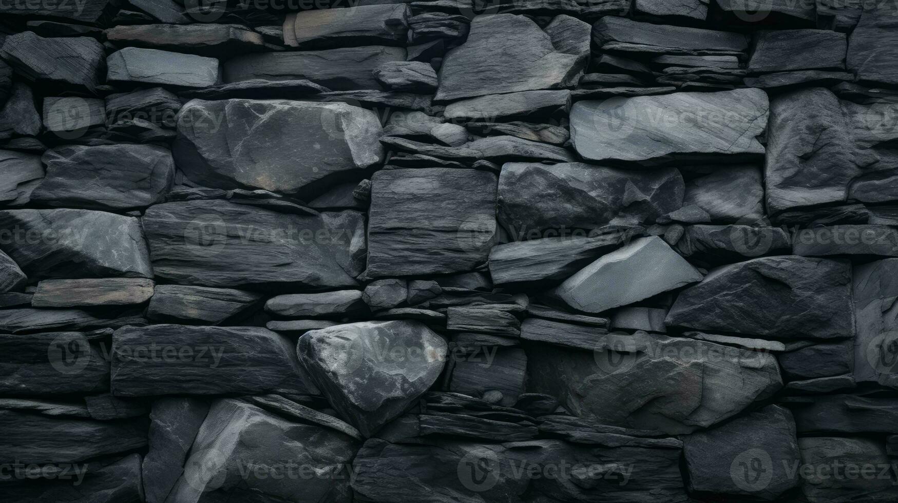 black stone wall texture background generative AI photo