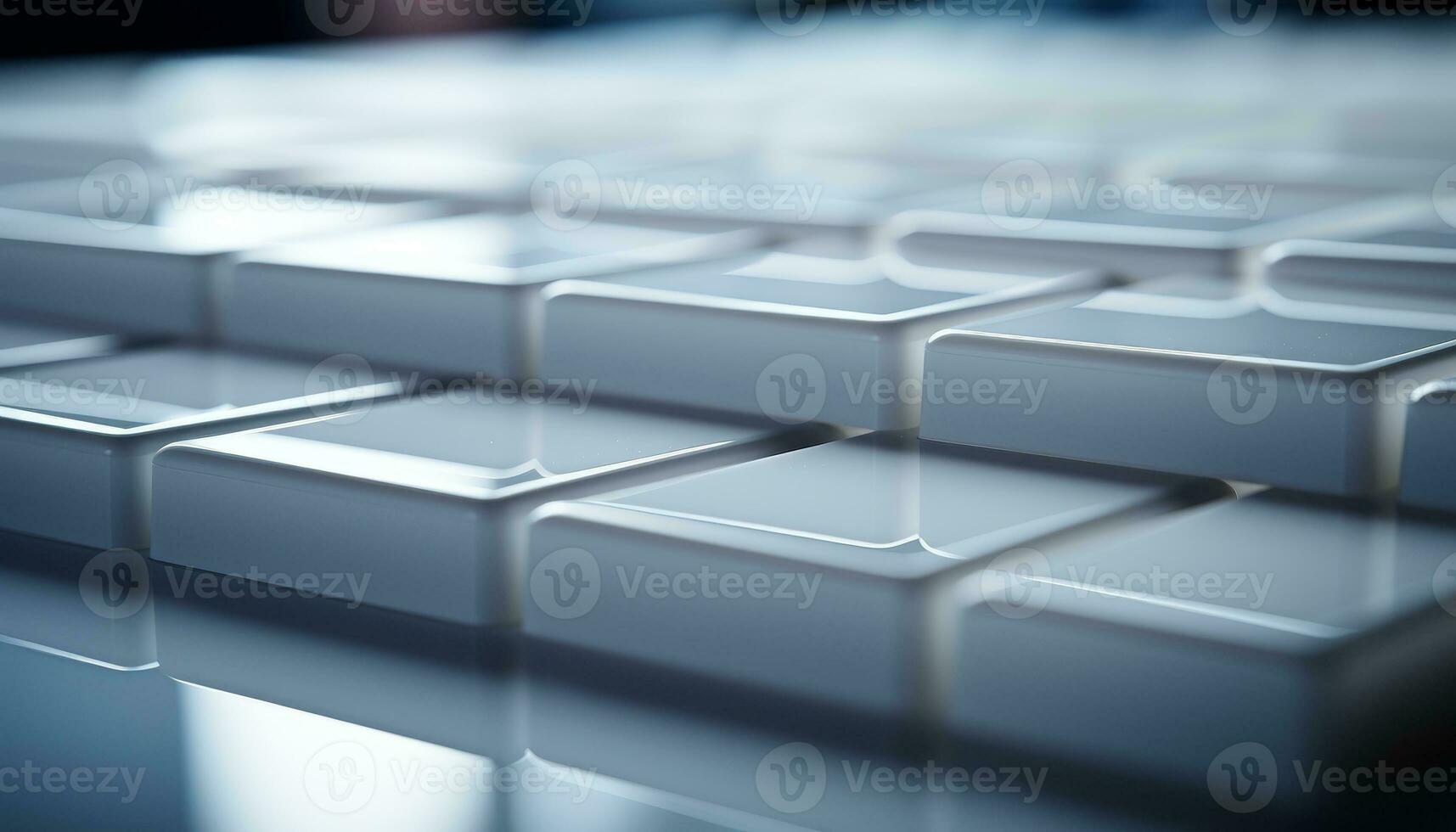 closeup of glowing white square shape objects generative AI photo