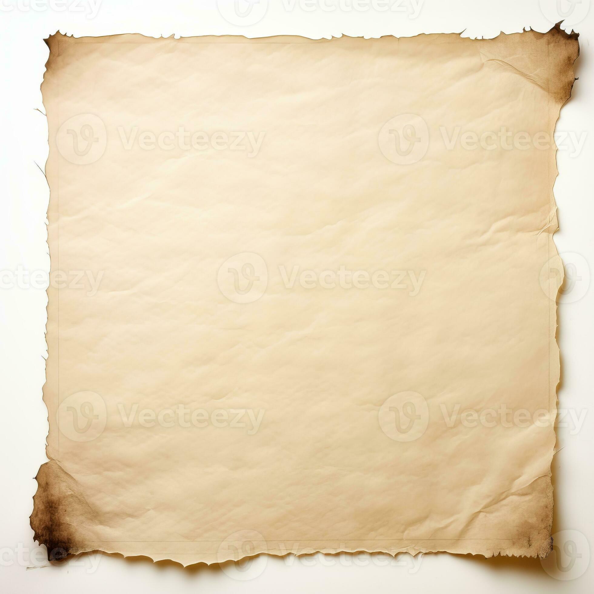 square piece of parchment paper on white background generative AI