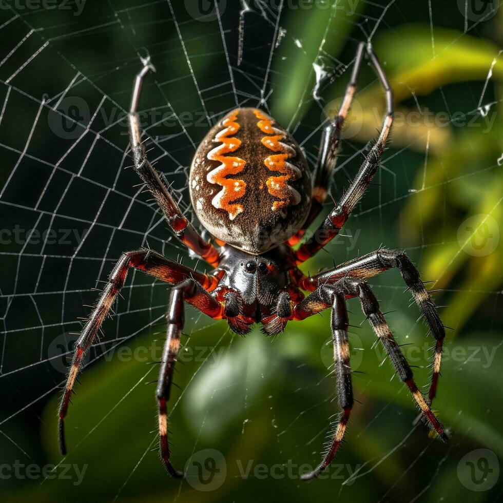 a european spider on the web generative AI photo