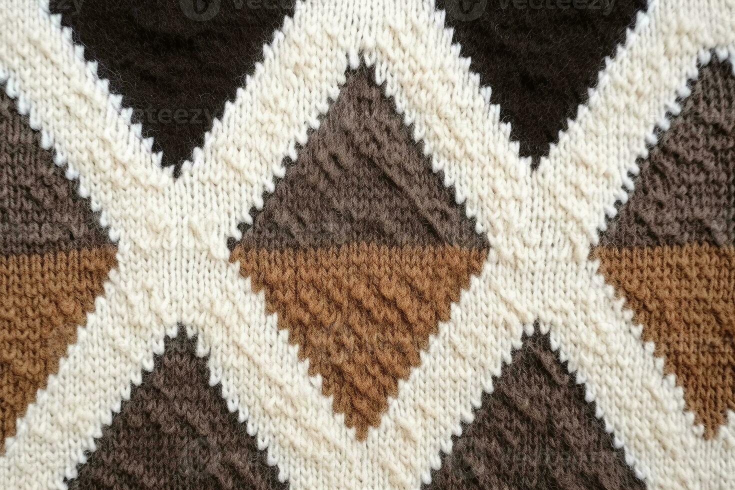 Wool sweater designer texture of light brown dark brown colors generative AI photo