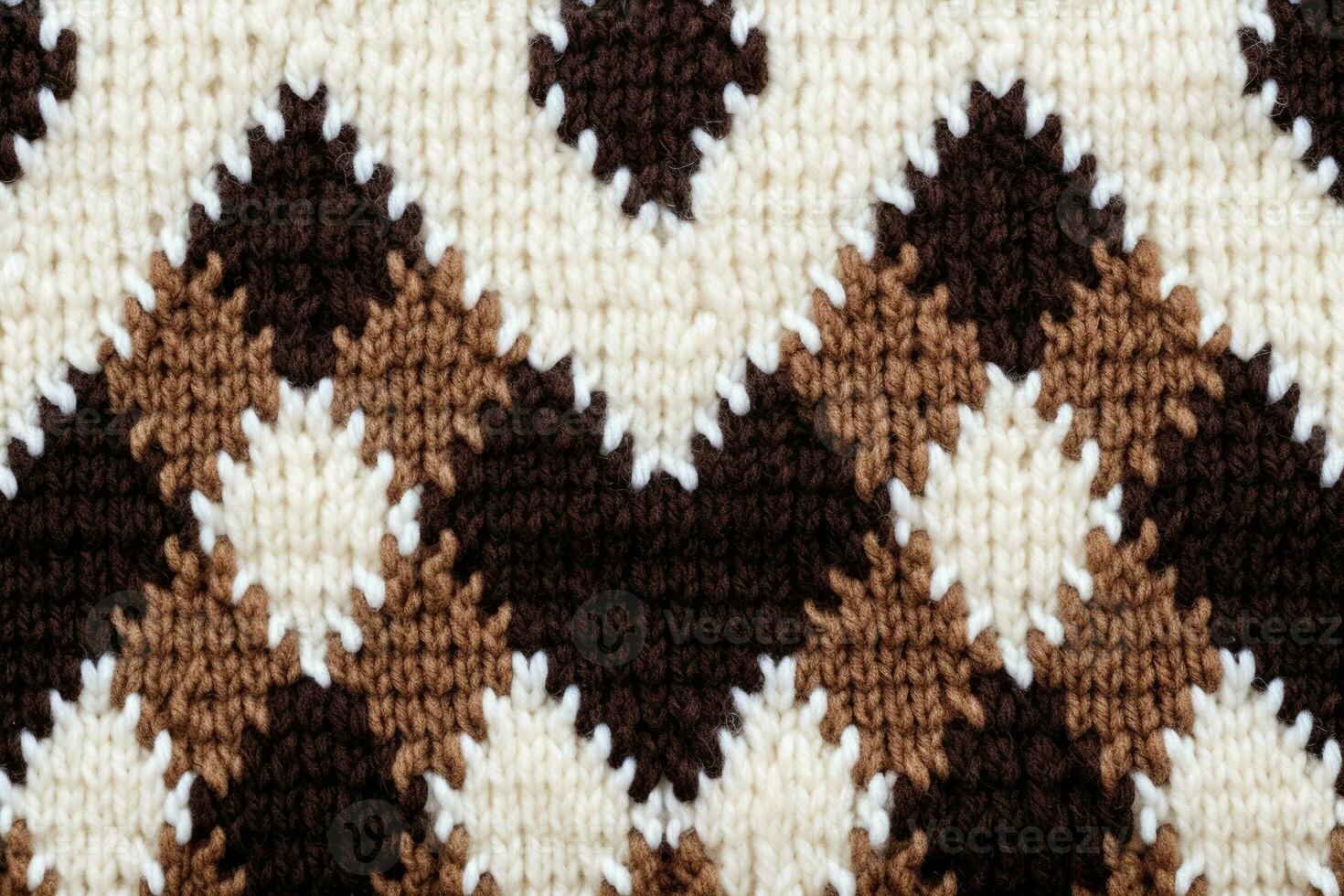texture of light brown dark brown and white colors pattern of wool sweater generative AI photo