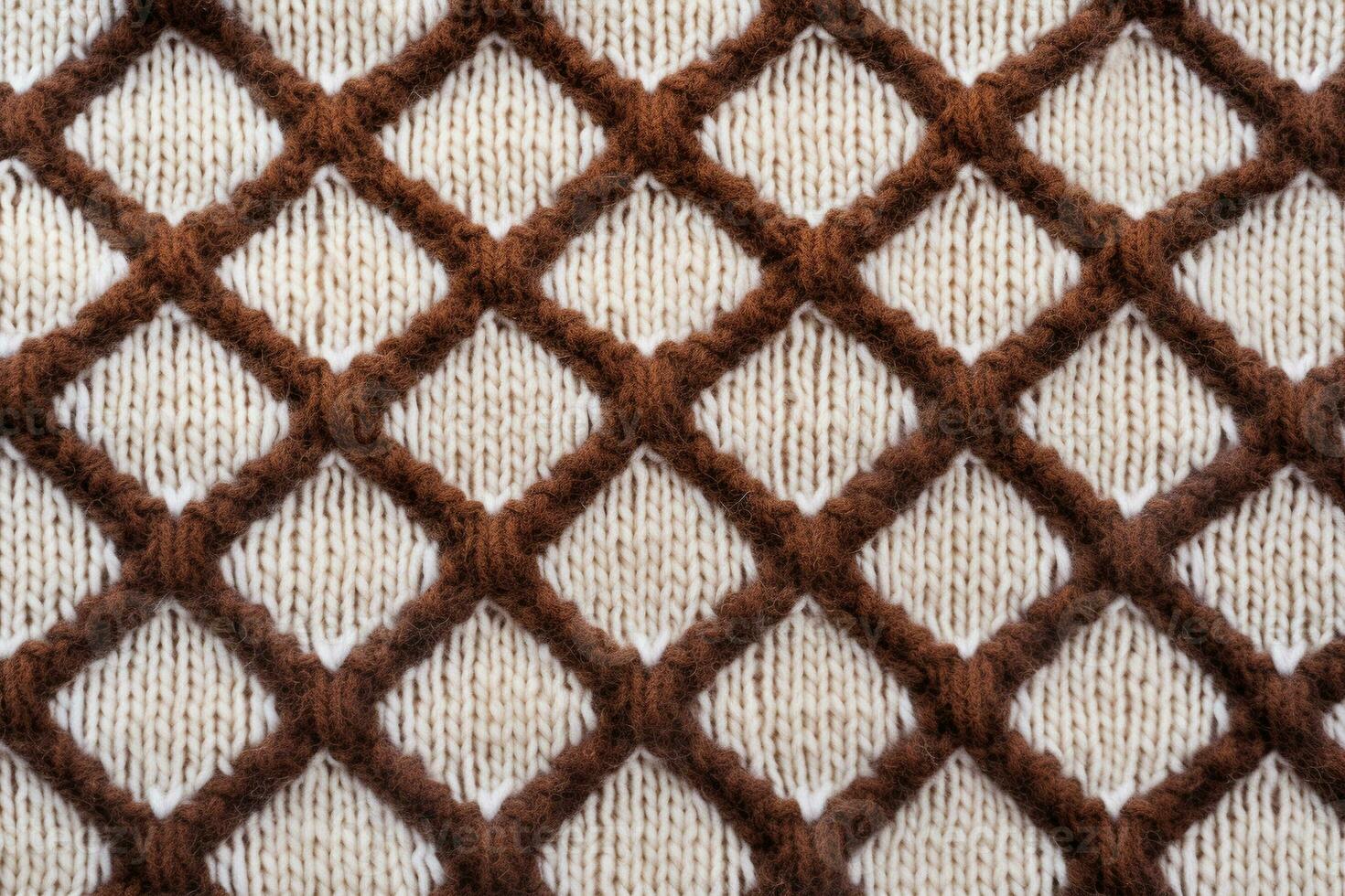 Wool sweater design of light brown dark brown colors generative AI photo