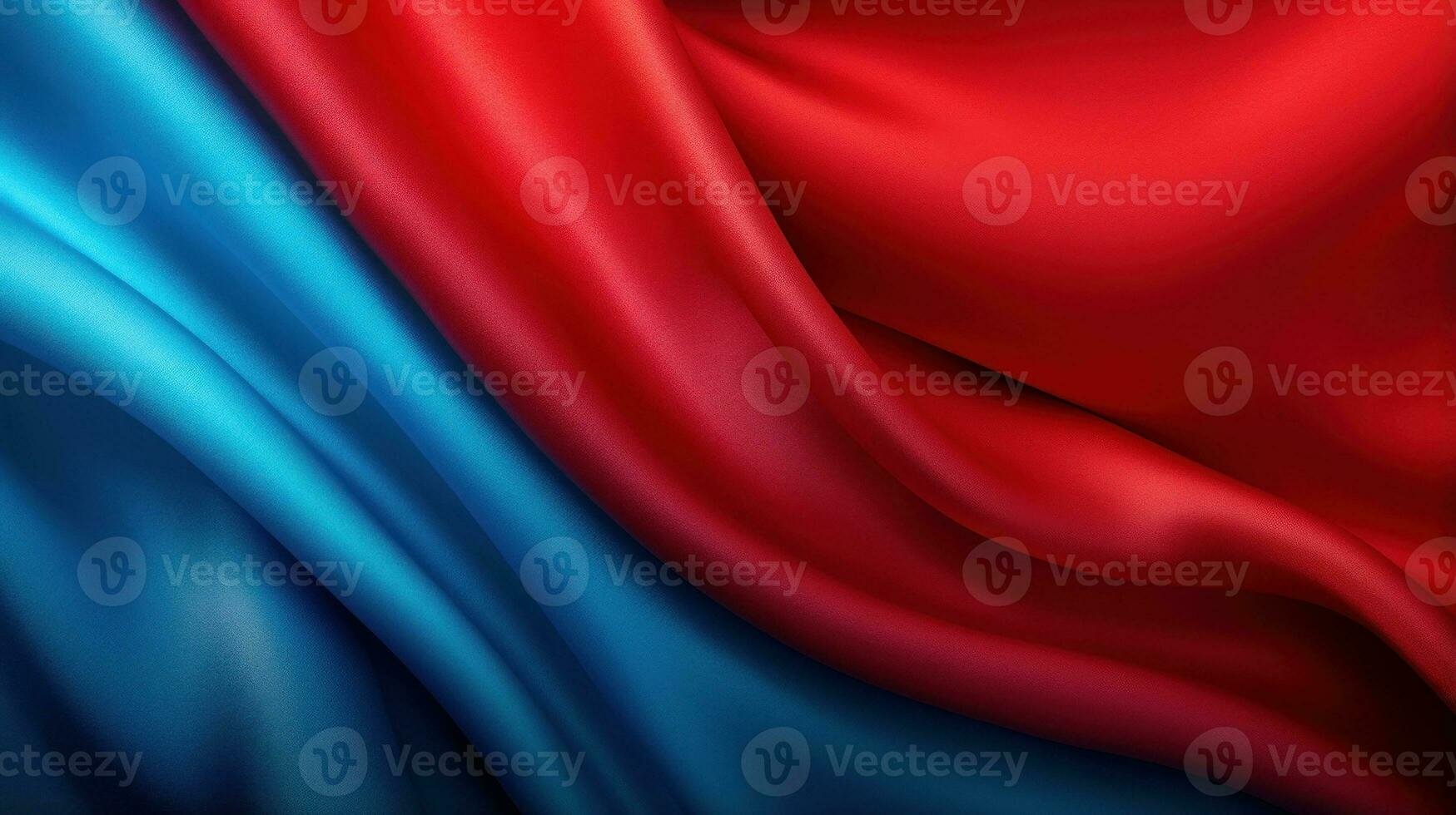 closeup of red and blue silk gradient cloth generative AI photo