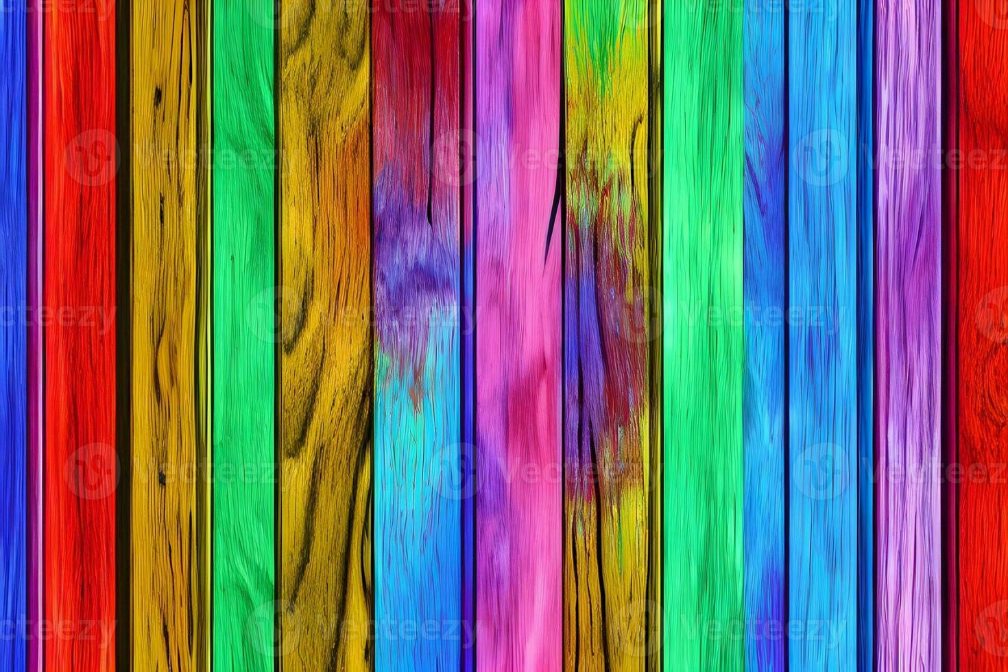 Colorful Wood Background, Rainbow Wood Background, Wood Background, AI Generative photo