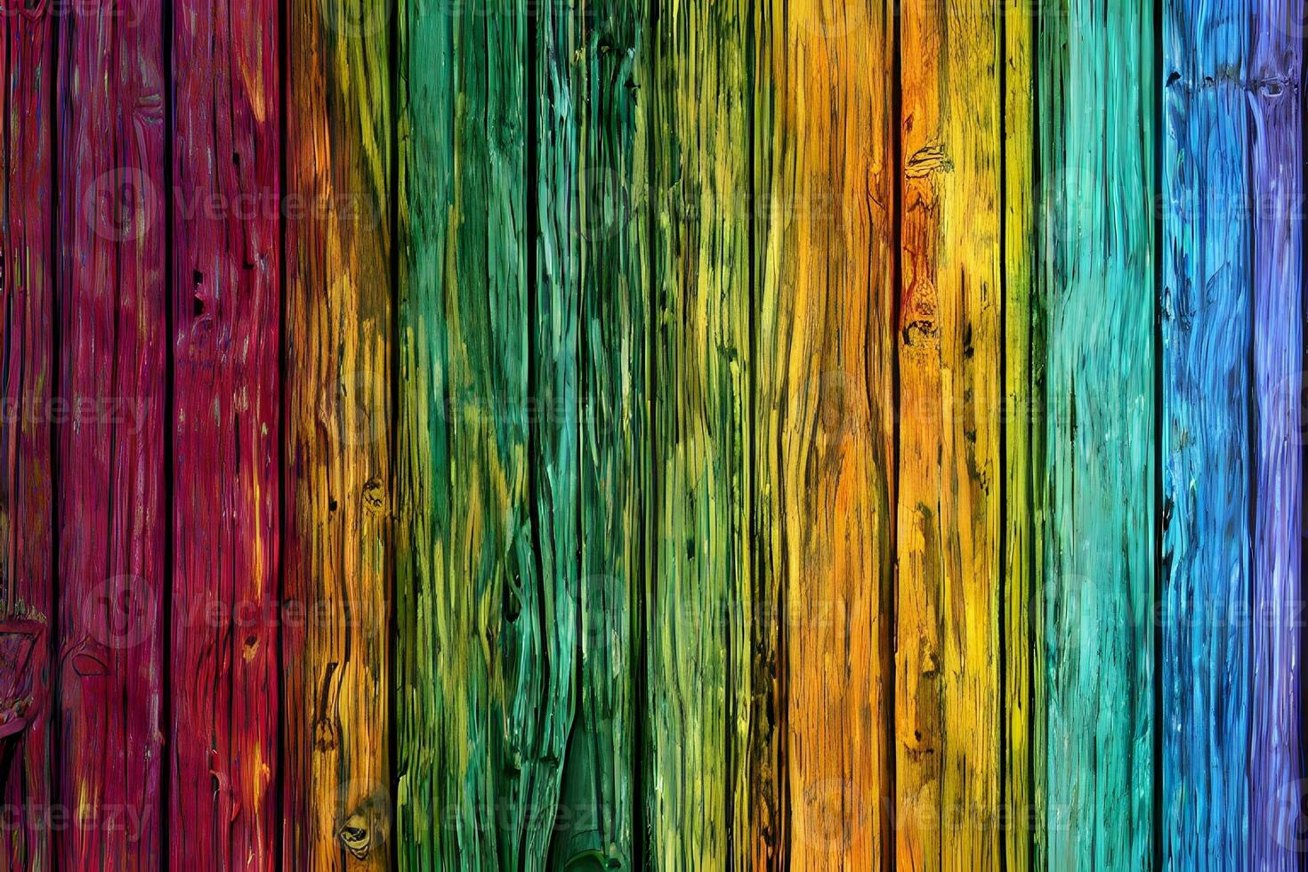 Colorful Wood Background, Rainbow Wood Background, Wood Background, AI Generative photo