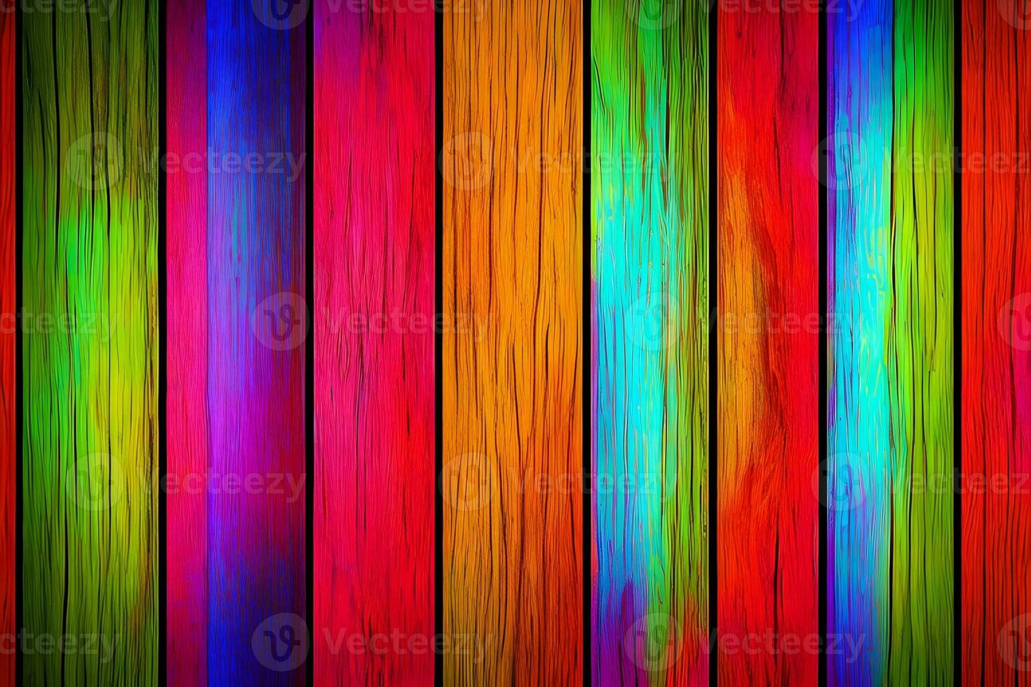 Colorful Wood Background, Rainbow Wood Background, Wood Background, AI Generative photo