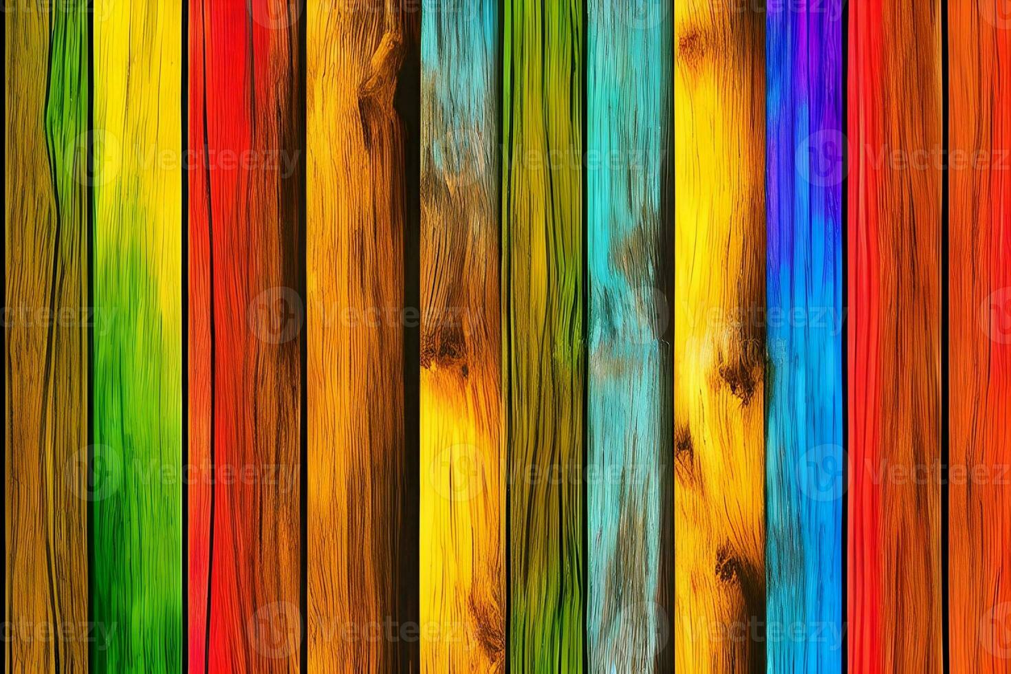 Colorful Wood Background, Rainbow Wood Background, Wood Background, AI Generative photo