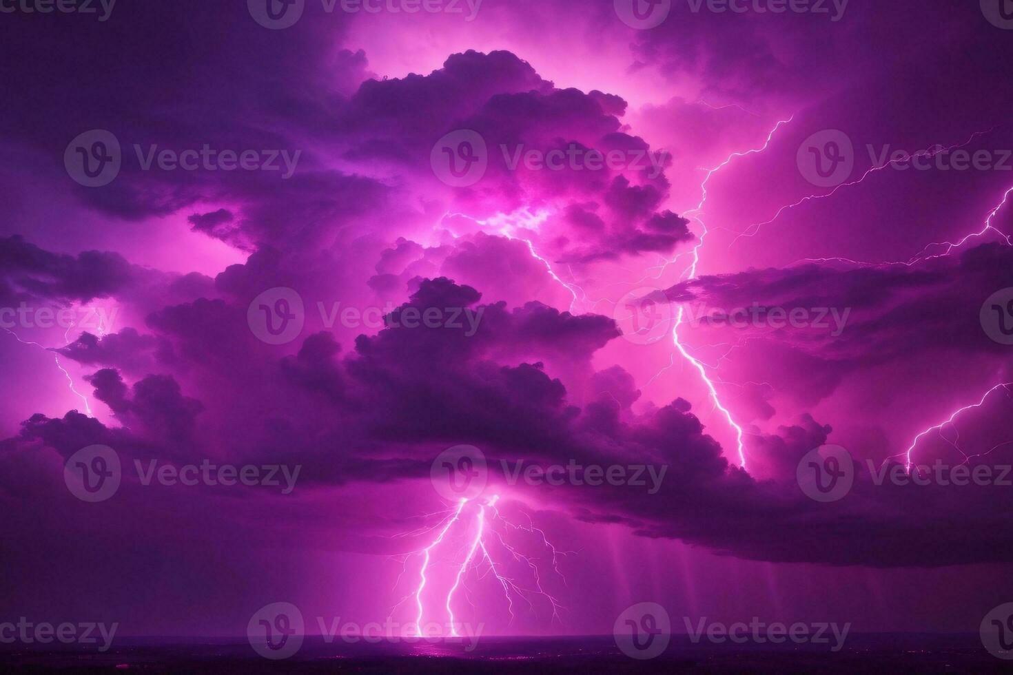 Thunderstorm Sky, Pink Thunderstorm Background, Pink Thunderstorm Wallpaper, Pink Stormy sky Background, Rainy Sky, Storm clouds, Ai Generative photo