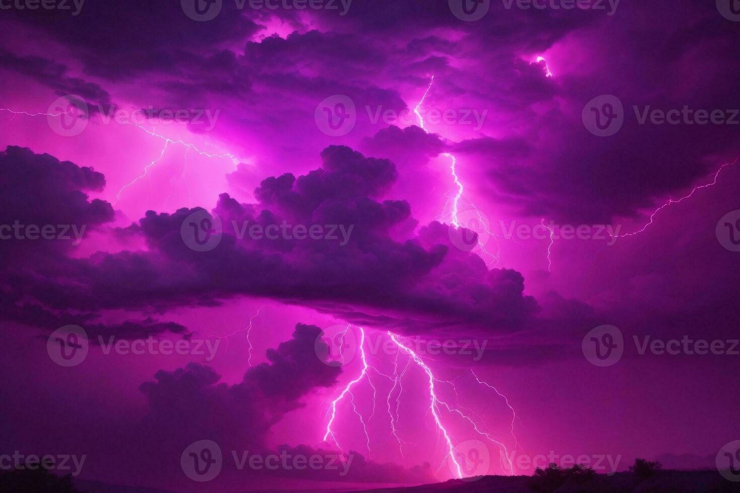 Thunderstorm Sky, Pink Thunderstorm Background, Pink Thunderstorm Wallpaper, Pink Stormy sky Background, Rainy Sky, Storm clouds, Ai Generative photo