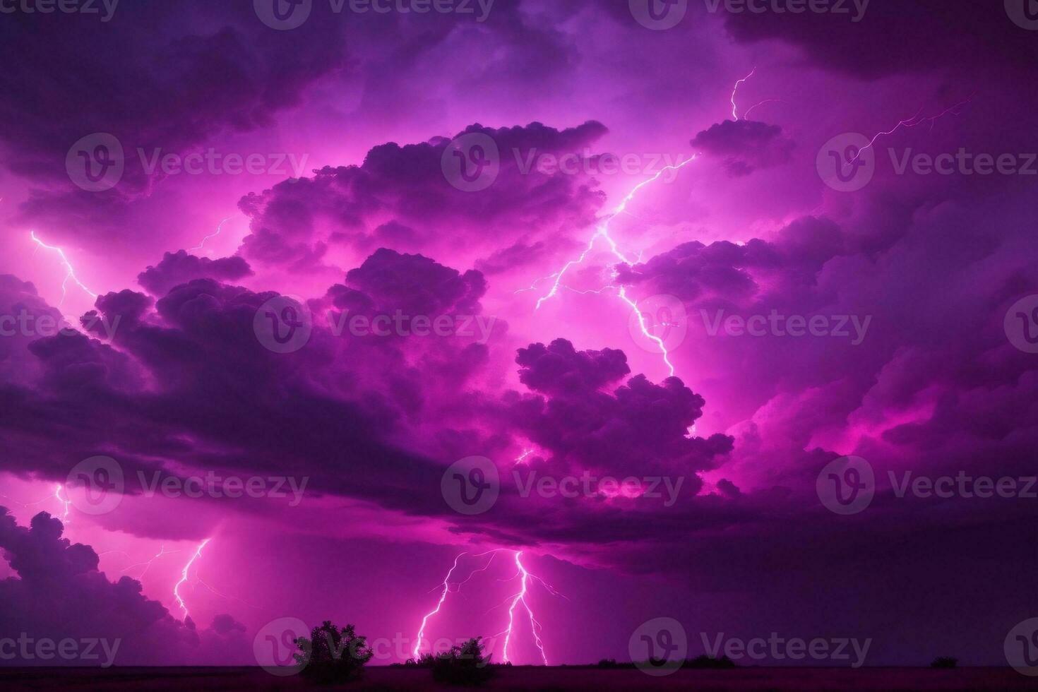 Thunderstorm Sky, Pink Thunderstorm Background, Pink Thunderstorm Wallpaper, Pink Stormy sky Background, Rainy Sky, Storm clouds, Ai Generative photo