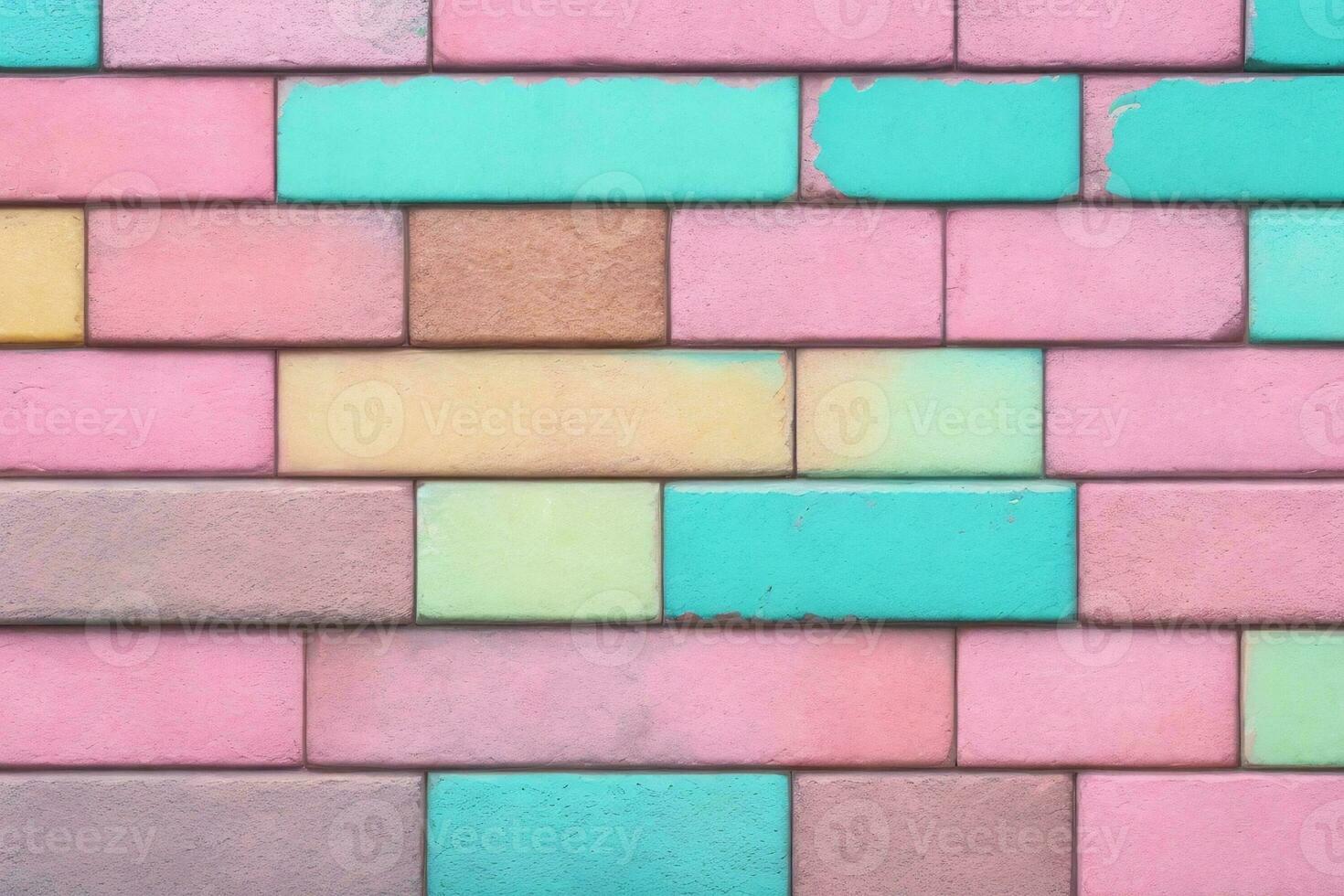 Pastel Brick Wall Background, Pastel Wall Background, Brick Wall Background, Wall Background, AI Generative photo