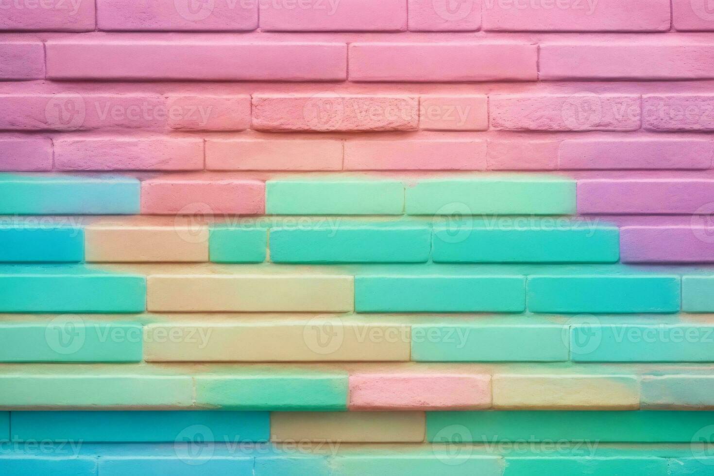 Pastel Brick Wall Background, Pastel Wall Background, Brick Wall Background, Wall Background, AI Generative photo