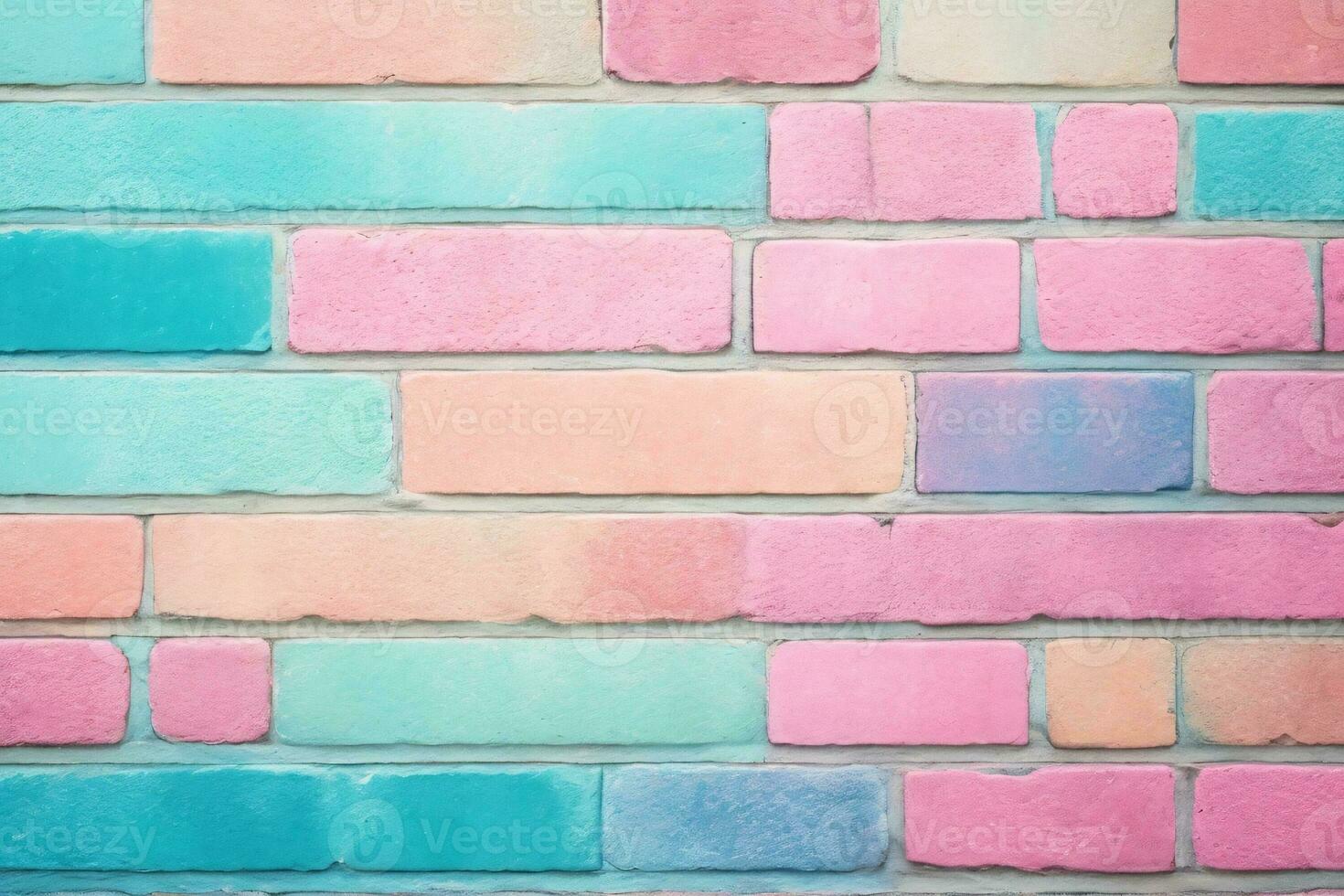 Pastel Brick Wall Background, Pastel Wall Background, Brick Wall Background, Wall Background, AI Generative photo