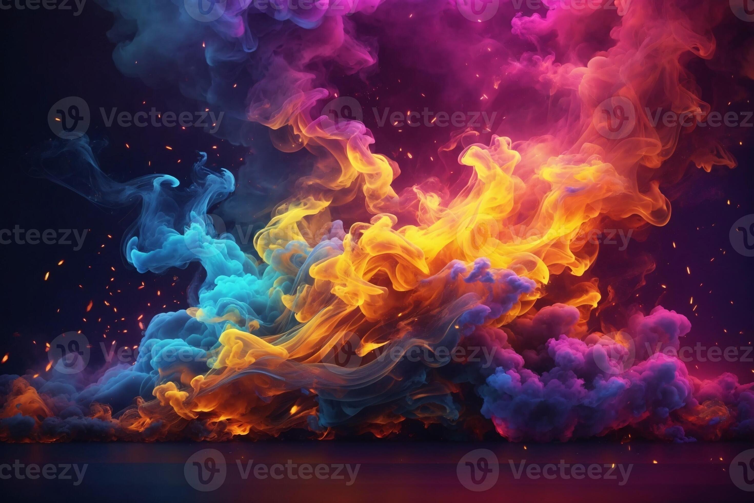 Neon Smoke Wallpaper, Neon Smoke Background, Smoke Effects Background