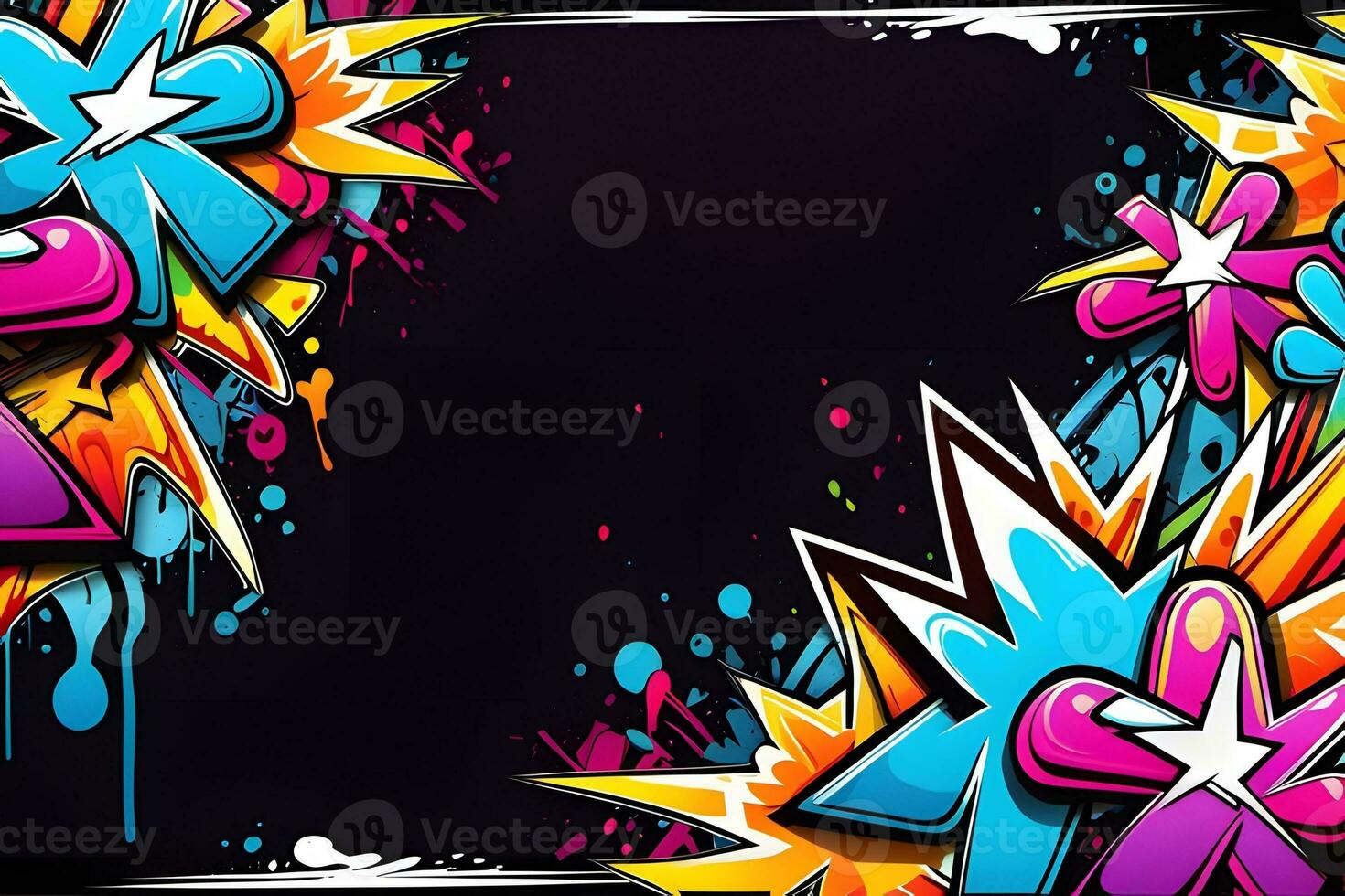 Graffiti Frame Background, Graffiti Border, Graffiti Frame, Graffiti background, Graffiti Art, Graffiti Wallpaper, AI Generative photo