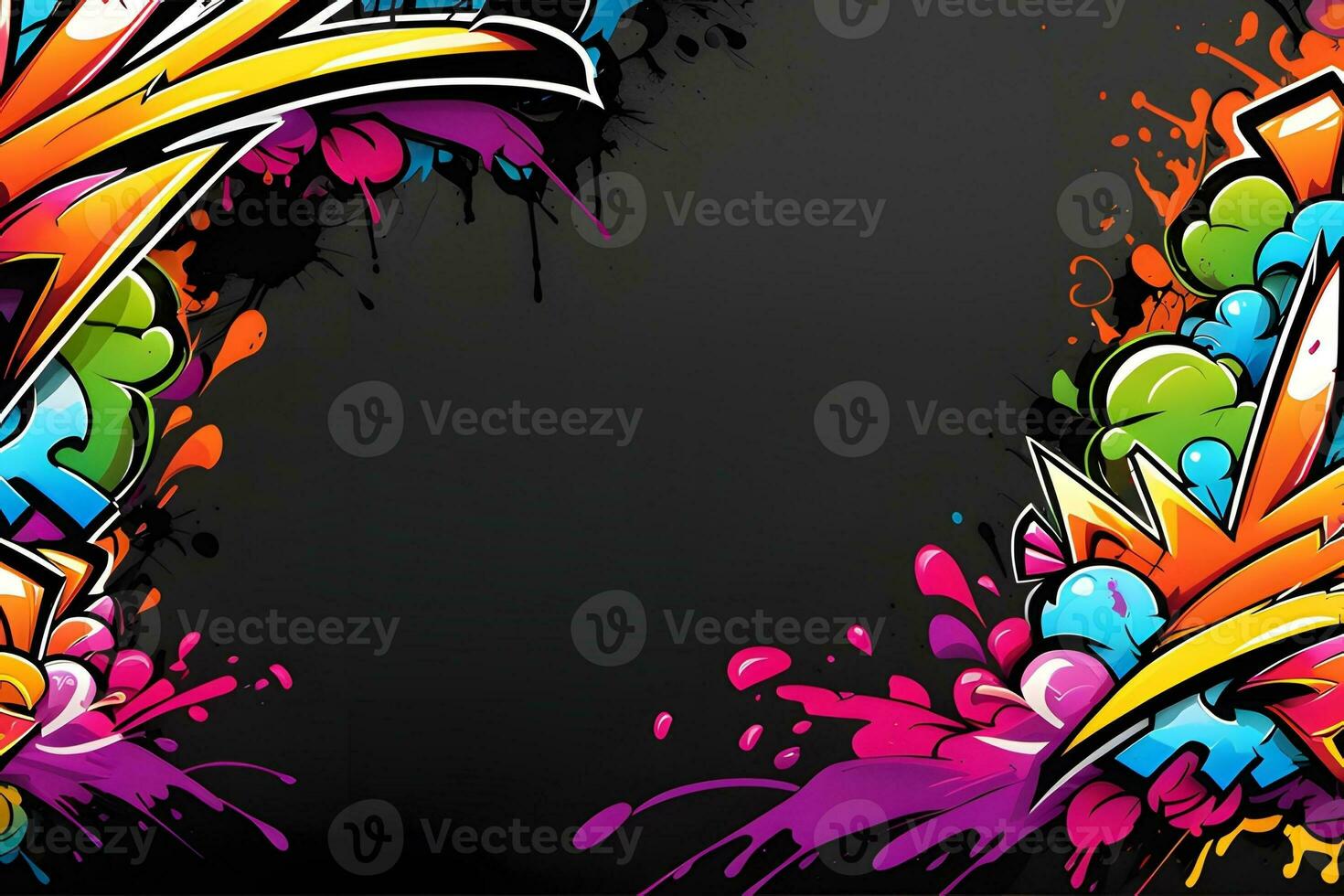 Graffiti Frame Background, Graffiti Border, Graffiti Frame, Graffiti background, Graffiti Art, Graffiti Wallpaper, AI Generative photo