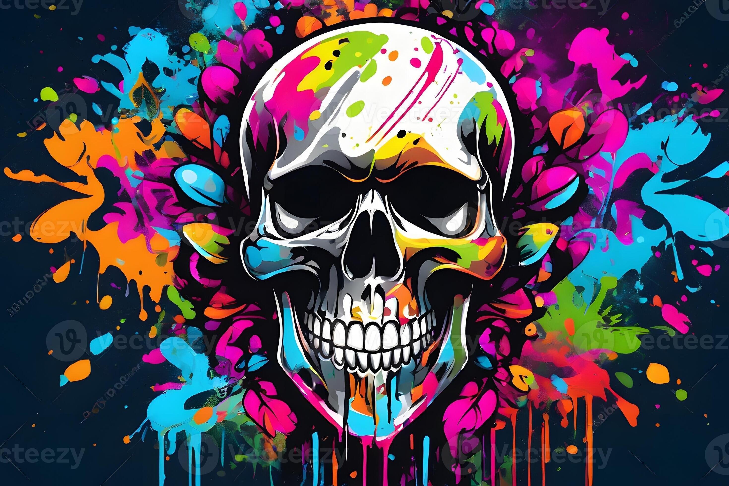 Skull Graffiti Background, Skull Graffiti Wallpaper, Skull Graffiti