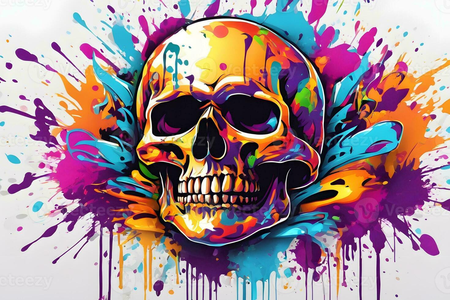 Skull Graffiti Background, Skull Graffiti Wallpaper, Skull Graffiti Pattern, Graffiti background, Graffiti Art, Graffiti Wallpaper, AI Generative photo