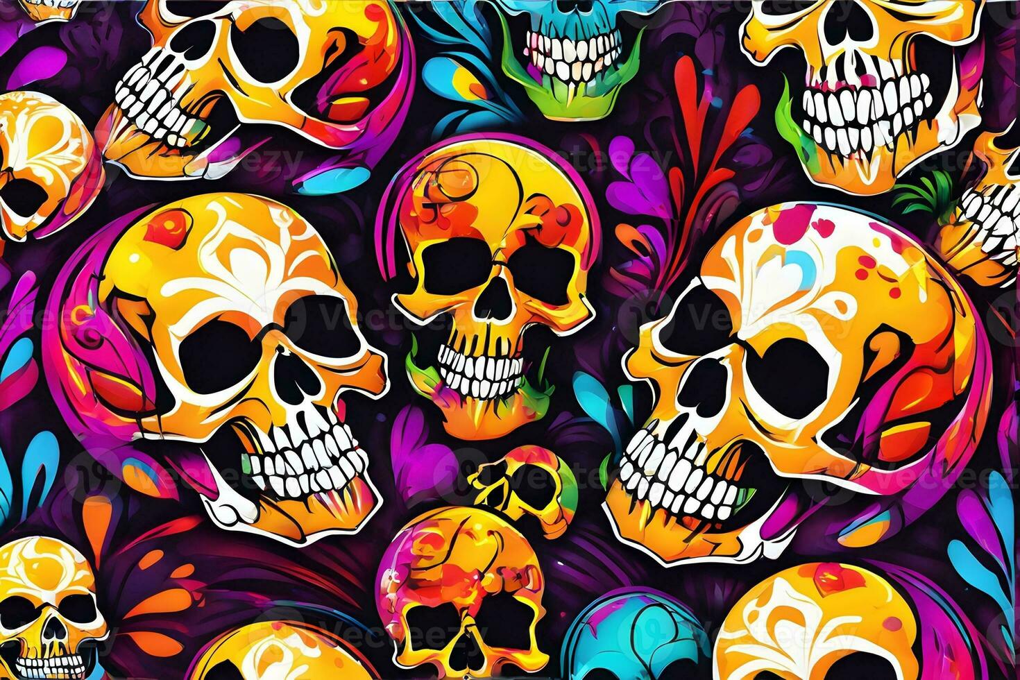 Skull Graffiti Background, Skull Graffiti Wallpaper, Skull Graffiti Pattern, Graffiti background, Graffiti Art, Graffiti Wallpaper, AI Generative photo