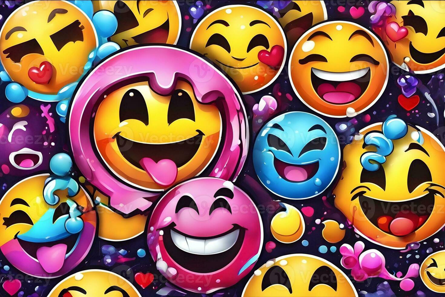 Emoji Graffiti Wallpaper, Emoji Graffiti Background, Emoji Graffiti Pattern, Graffiti background, Graffiti Art, Graffiti Wallpaper, AI Generative photo