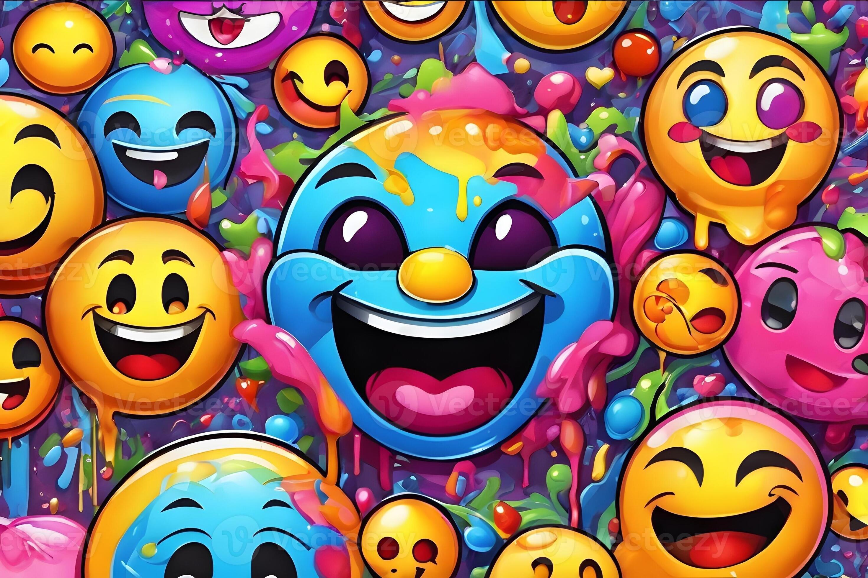 Emoji Graffiti Wallpaper, Emoji Graffiti Background, Emoji Graffiti